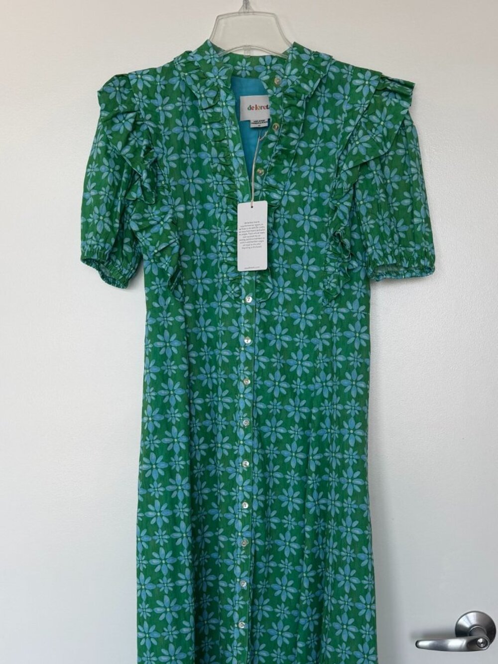 De Loreta Short Sleeve Dress Cotton Dress NWT